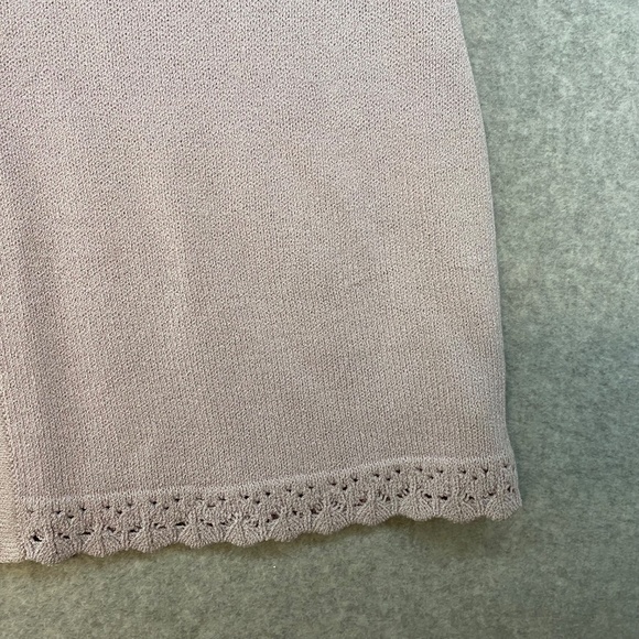 St John Collection Size 4 Short Sleeve Lavender Button Front Cardigan Sweater - Picture 5 of 11